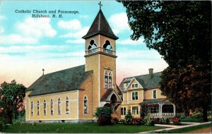 Catholic Church Parsonage Hillsboro New Hampshire Vintage Postcard Vtg Unposted