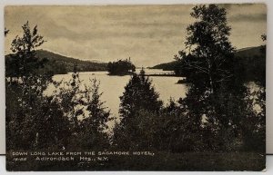 RPPC Down Long Lake from the Sagamore Hotel Adirondack Mts. NY Postcard C15