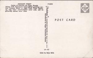 Las Vegas NV Freemont St. Lucky Strike Bingo Boulder Nugget Saloon Postcard E31