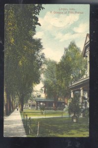 CLINTON IOWA FIFTH STREET RESIDENCE STREET SCENE VINTAGE POSTCARD 1910