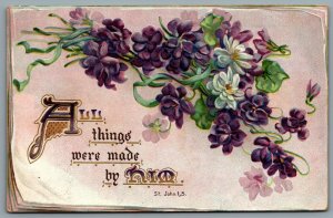 Postcard c1909 All Things Were Made By Him Tucks CDS Duplex Cancel Uxbridge