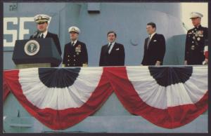 Ronald Reagan,USS New Jersey Recomissioning Postcard