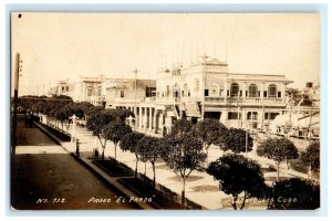 Early Paseo El Prado Cienfuegos Cuba Real Photo RPPC Postcard (C16)