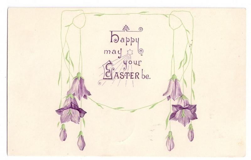 Easter Arts & Crafts Embossed Flowers Vintage Postcard 1910