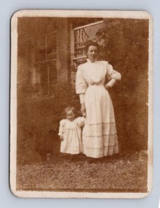 RPPC MOTHER & CHILD KILCHATTAN BAY COURT SIZE REAL PHOTO POSTCARD 1909