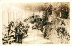 Postcard Oregon Agate Beach Sun Porch Inn Interior RPPC 1940s Lincoln OR24-543