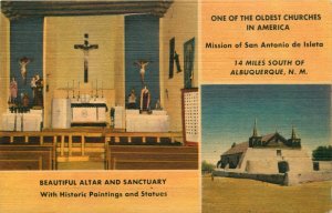 Mission Of San Antonio De Isleta, Albuquerque, New Mexico  Vintage Postcard