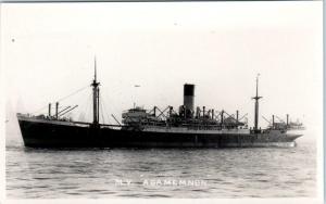 RPPC   M.V.  AGAMEMNON   Cargo Liner  Real Photo  Postcard