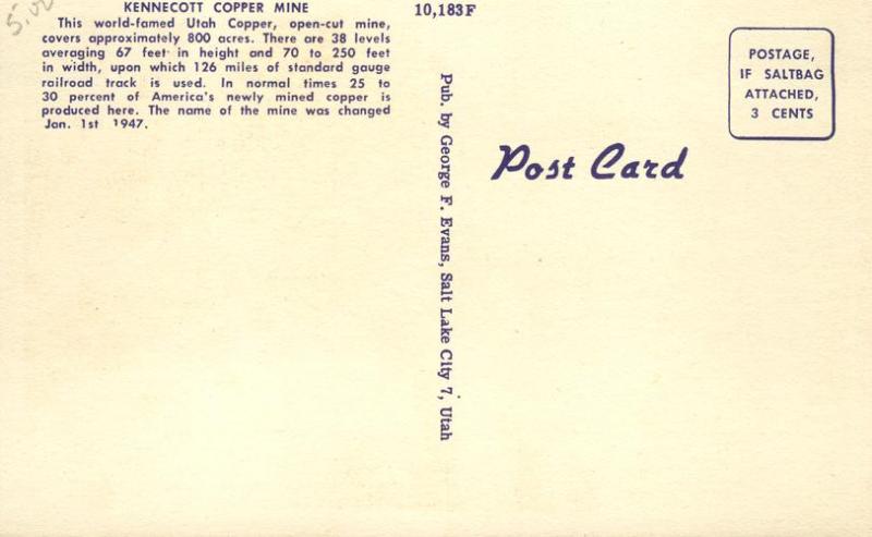 Kennecott Copper Mine - Bingham Canyon, Utah - Linen