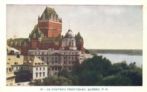 Vintage Postcard 1920's Castle Le Chateau Frontenac Quebec P.Q. Canada CAN