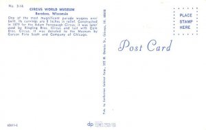 Adam Forepaugh Circus Parade Wagon Circus Wagon World Museum Postcard