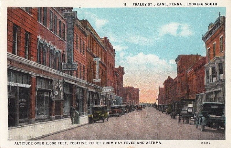 Postcard Fraley St Kane PA Looking South