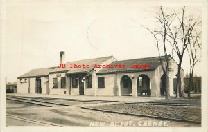 Depot, Washington, Cheney, RPPC, Northern Pacific Railroad Station, 1931 PM