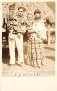 Cory Osceola, Seminole Chief and Family Seminole Indians, Florida USA Unused 