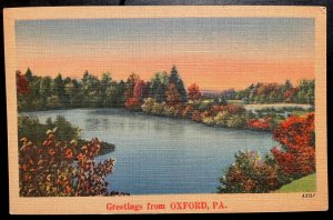 Vintage Postcard 1930-1945 Greetings from Oxford, Pennsylvania