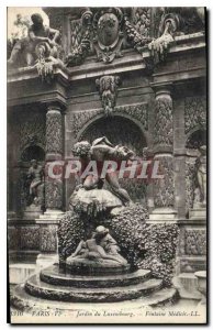 Old Postcard Paris VI Luxembourg Gardens Medici Fountain