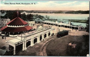 C.1910 Glen Haven Park Rochester, NY Amusement Park Roller Coaster Postcard P126