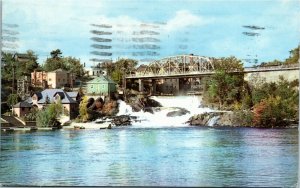 Postcard ON Muskoka Lakes The Falls at Bracebridge Photo Henry Fry 1961 K60