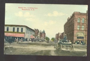 WATERTOWN SOUTH DAKOTA SD DOWNTOWN KEMP AVE. STREET SCENE VINTAGE POSTCARD