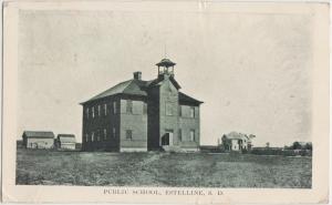 South Dakota SD Postcard c1910 ESTELLINE Public School Building