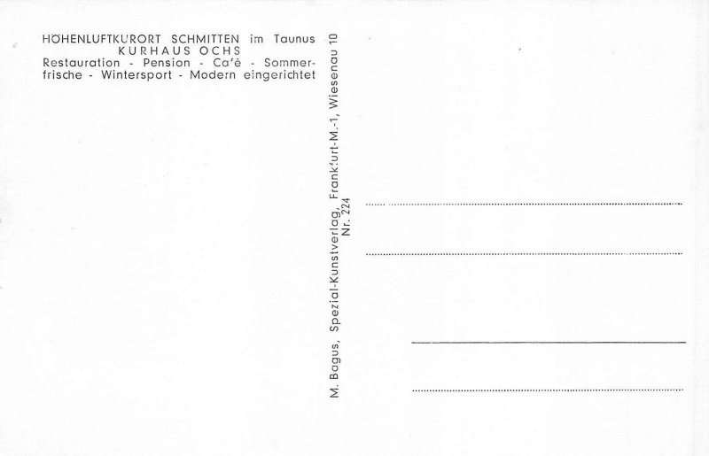 A109 Germany Hoehenluftkurort Schmitten i Taunus Kurhaus Ochs Pension postcard