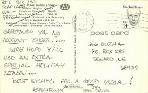 Colonial Heights Virginia 1960s Postcard Old Stage Motor Inn Roadside Motel