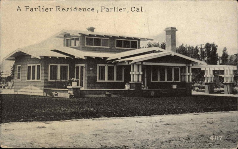 Parlier CA Residence c1910 Postcard