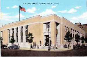 US Post Office Atlantic City NJ New Jersey Postcard Unposted Vintage Pacific Ave 
