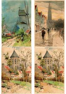 NETHERLANDS HOLLAND LITHO LITHOGRAPHY 21 CPA Pre-1920