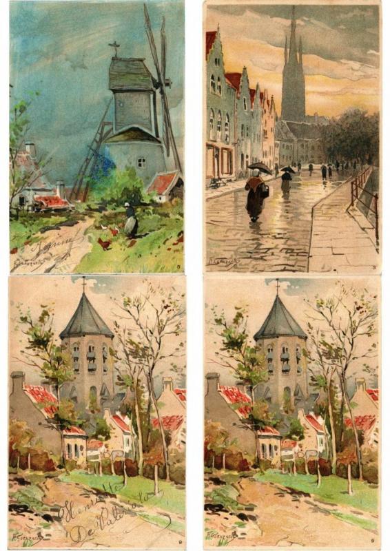 NETHERLANDS HOLLAND LITHO LITHOGRAPHY 21 CPA Pre-1920