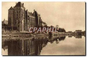 Old Postcard L & # 39Abbaye De Solesmes View from the Right Bank of the Sarthe