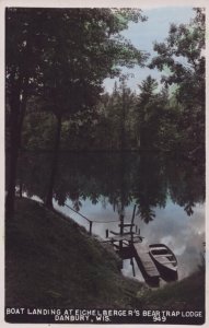 Wisconsin RPPC Real Photo Postcard - Eichelberger's Bear Trap Lodge - Danbury