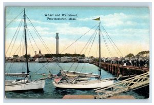 Vintage Wharf And Waterfrong Provincetown, MA. Postcard F115E