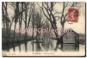 Old Postcard Vibraye Canal des Forges