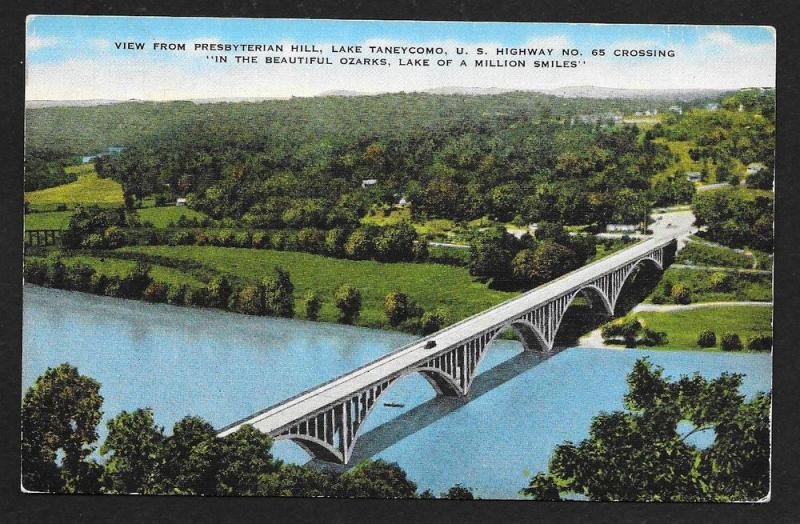 Lake Taneycomo Bridge US Rte 65 Ozarks MO unused c1930s