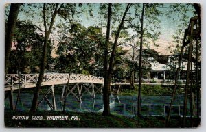 Warren PA Outing Club And Rustic Bridge Pennsylvania Postcard Y21