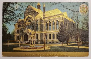 Boise ID Idaho State Capitol Building Gilded Postcard C33