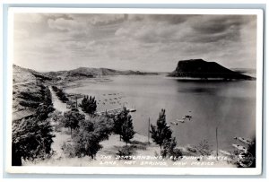 c1940's The Boat Landing Elephant Butte Lake Hot Springs NM RPPC Photo Postcard