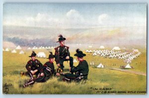 Postcard In Camp 1st CB King's Royal Rifle Corps c1910 WW1 Oilette Tuck Art