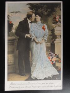 Romance (5) Gentleman & Lady, hand coloured gold, by E.L.D. 4141 RP c1905 110515