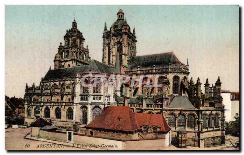 Old Postcard Argentan l & # 39Eglise Saint Germain