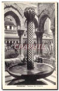 Old Postcard Monreale Chiostro Fontana stuck Loggetta