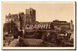 Old Postcard Chateau Beynac feudal view of the castle & # 39entree