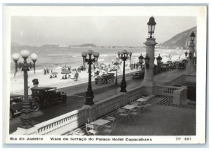 c1920's View of Terraco Copacabana Palace Hotel Brazil RPPC Photo Postcard