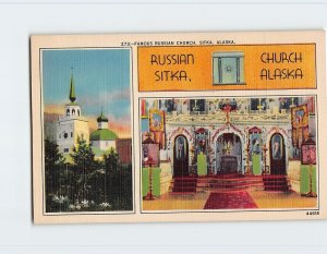 Postcard Famous Russian Church, Sitka, Alaska