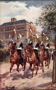 Harry Payne Tuck Military in London Horses Despatch Orderlies c1910 Postcard