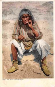 Moki Native American Indian Man Cigarette Smoker 1909 postcard