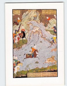 Postcard Bahram Gur Hunting Painting by Sultan Muhammad