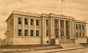 C-1910 High School Marysville California Postcard Mitchell 1206