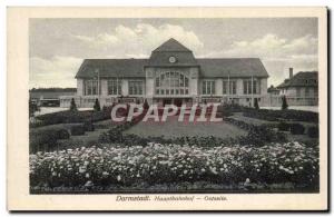 Old Postcard Darmstadt Hauptbahnhof Ostseite